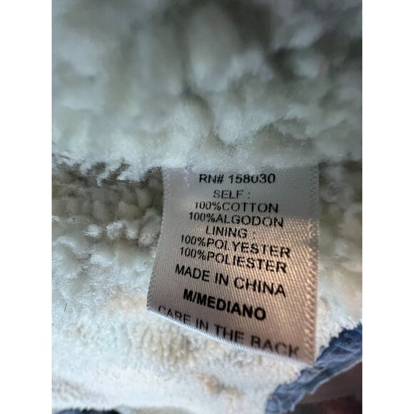 Love Tree Denim Sherpa-Lined Blue Jean Jacket Medium Boho Gorp Core Y2K Westen - Picture 5 of 10